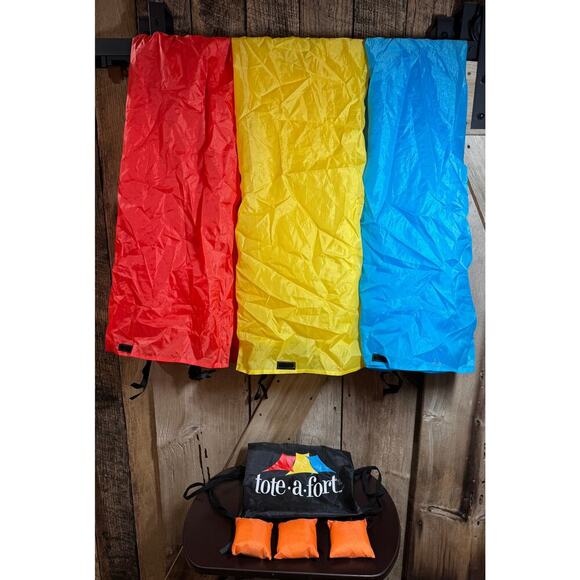 Tote A Fort Original Blanket Fort Building Kit Portable Playhouse 3 Blanket Set - Picture 2 of 7